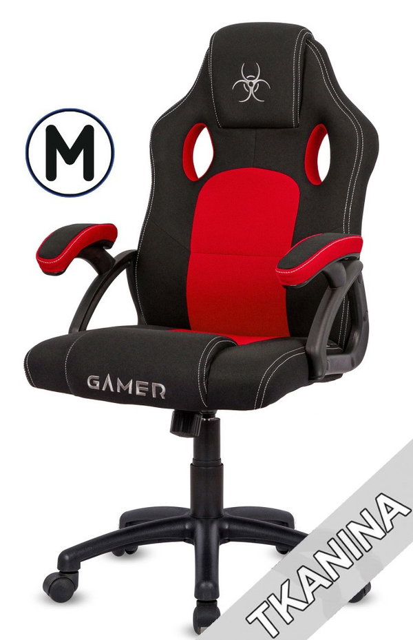 Fotel obrotowy do biurka CARRERA M RED FABRIC